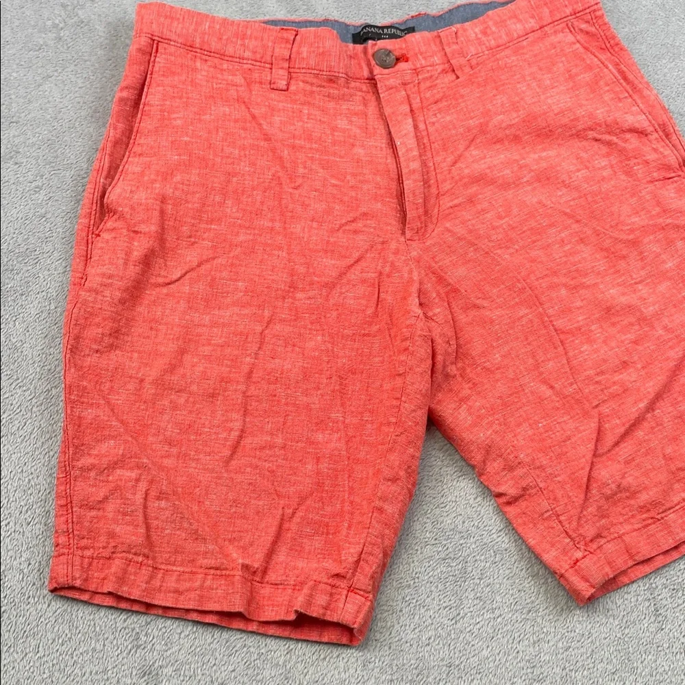 Banana Republic 30/10 Linen Cotton Casual Red Men's Chino Shorts
